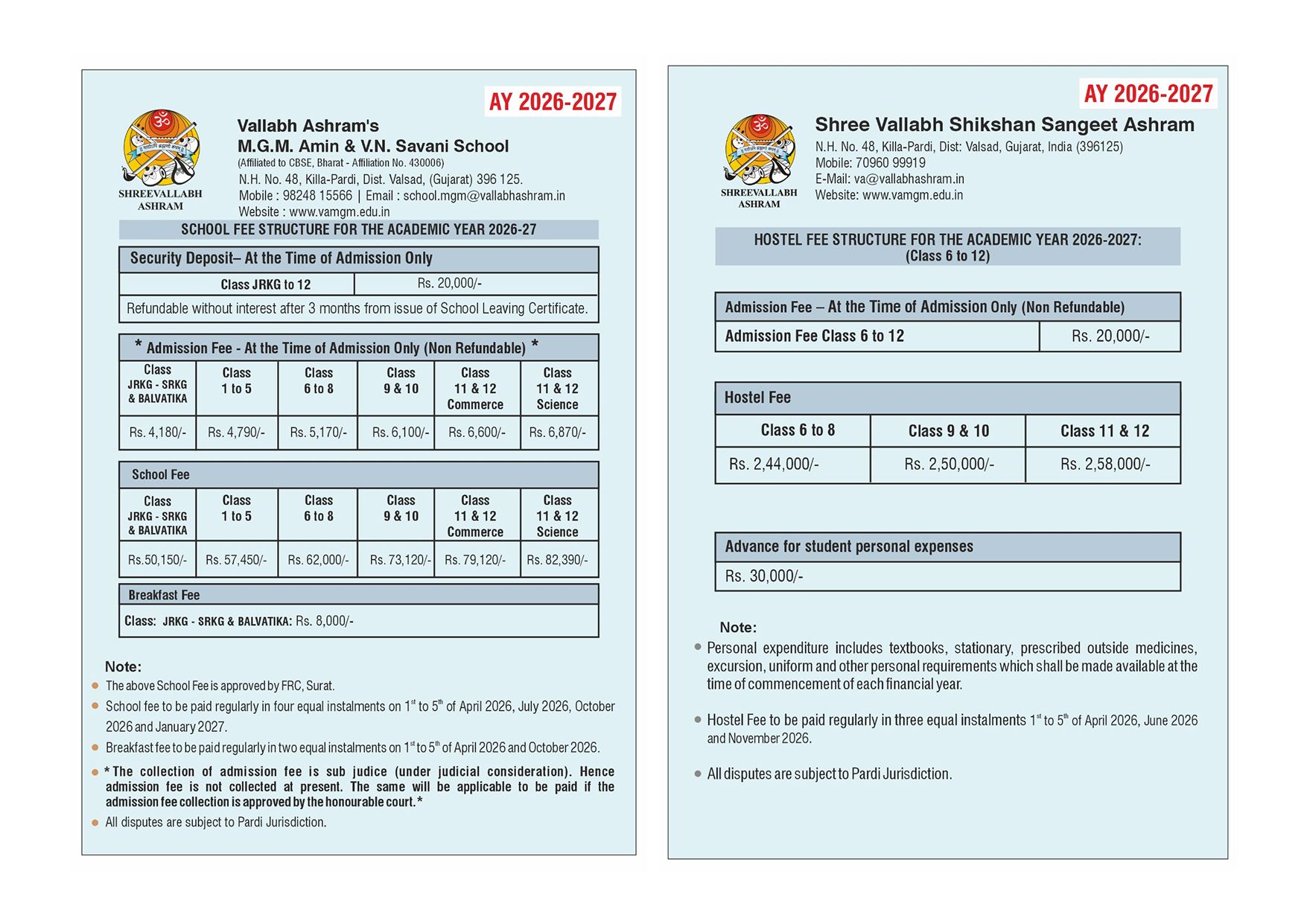 Fee Structure