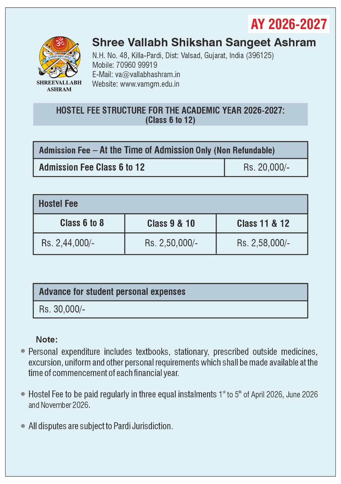 Fee Structure